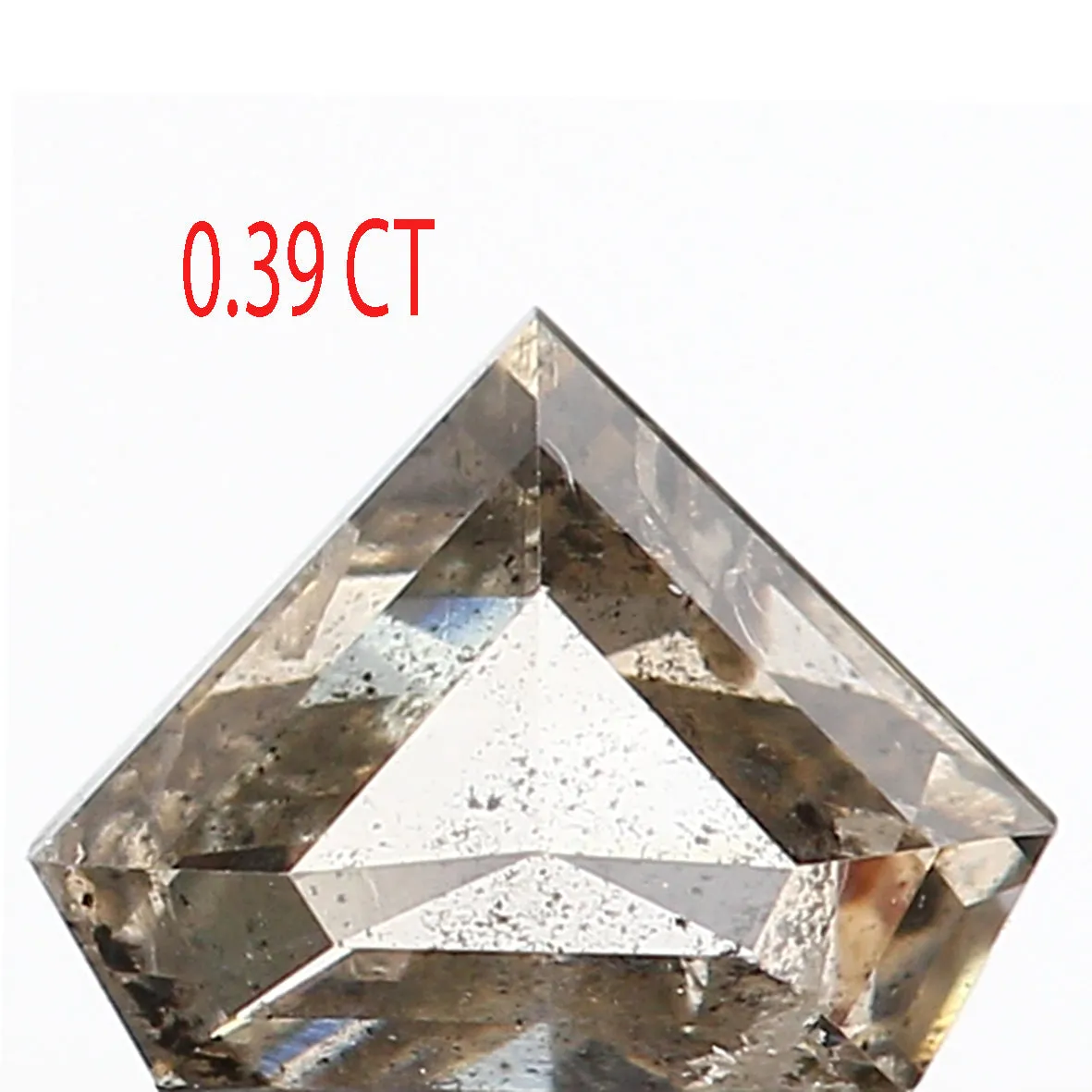 0.39 CT Natural Loose Shield Cut Diamond Salt And Pepper Diamond 4.35 MM Natural Loose Diamond Black Grey Color Shield Shape Dia