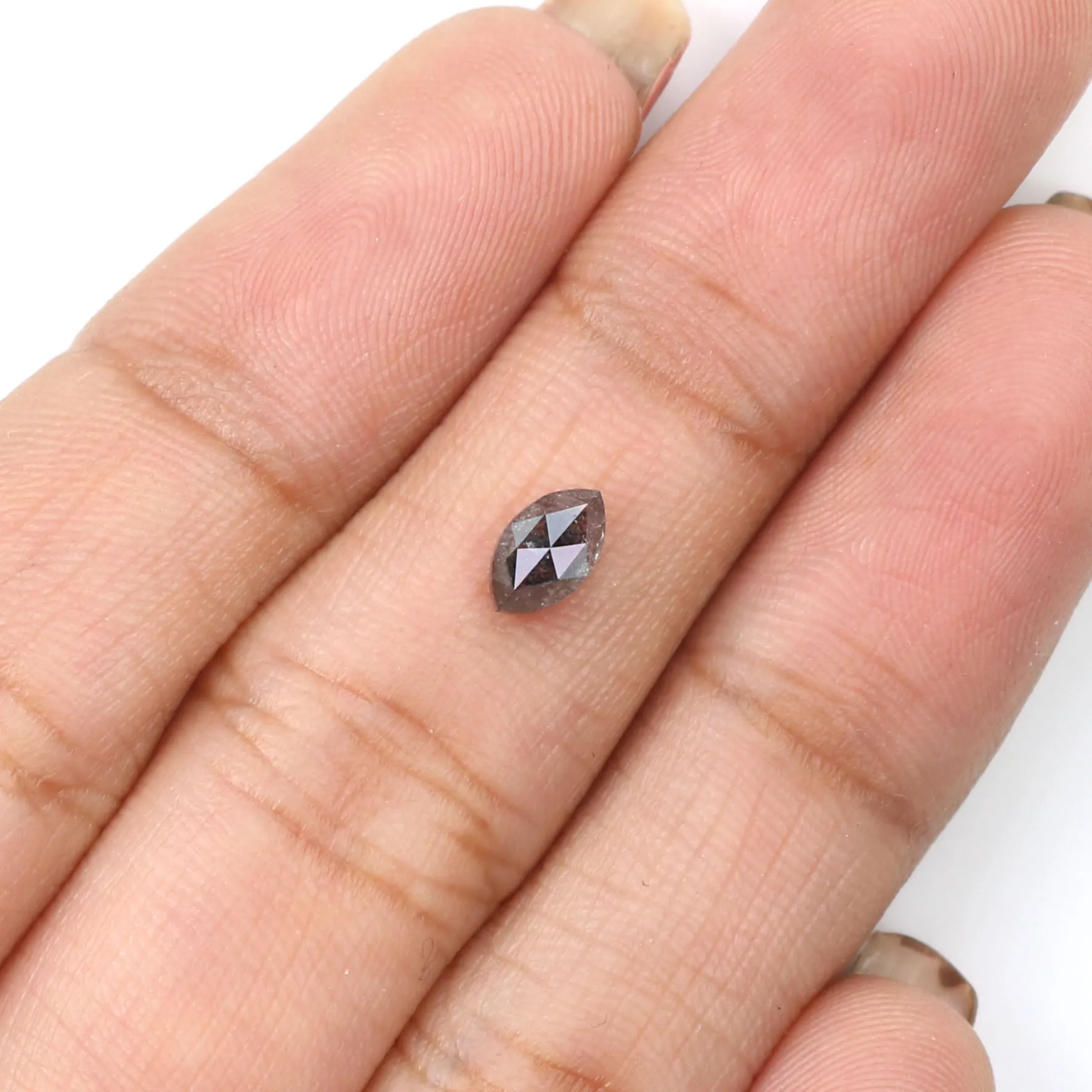 0.49 CT Natural Loose Marquise Shape Diamond Salt And Pepper Marquise Rose Cut Diamond 6.05 MM Black Grey Color Marquise Cut Dia