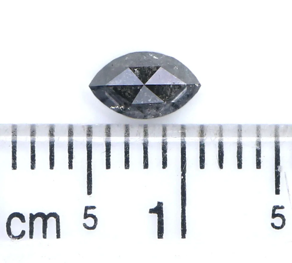 0.49 CT Natural Loose Marquise Shape Diamond Salt And Pepper Marquise Rose Cut Diamond 6.05 MM Black Grey Color Marquise Cut Dia