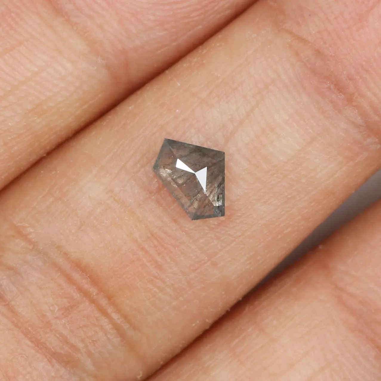 0.50 CT Natural Loose Shield Shape Diamond Salt And Pepper Shield Cut Diamond 4.45 MM Natural Loose Black Grey Color Shield Diam