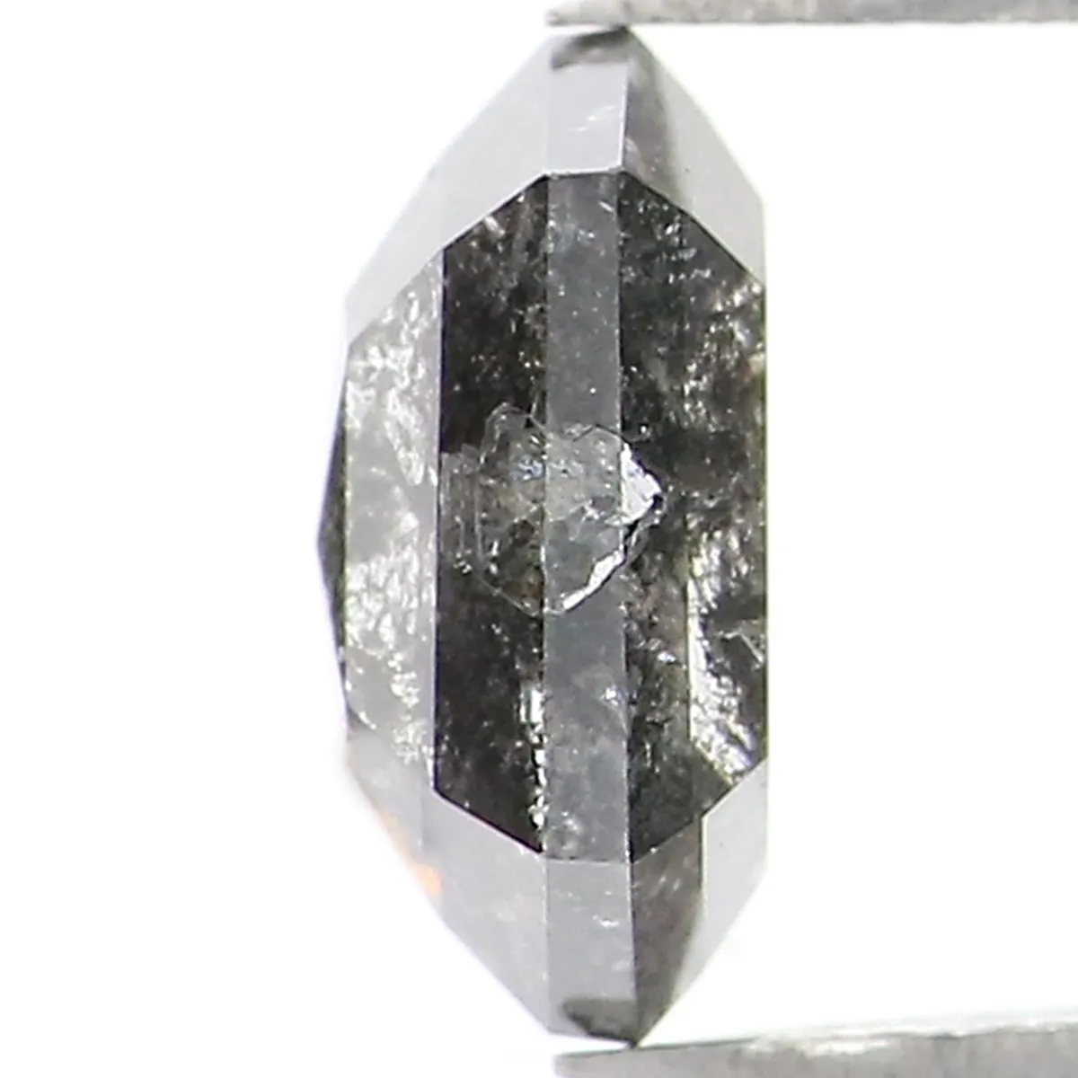 0.83 CT Natural Loose Hexagon Shape Diamond Salt And Pepper Hexagon Shape Diamond 6.50 MM Black Grey Color Hexagon Rose Cut Diam