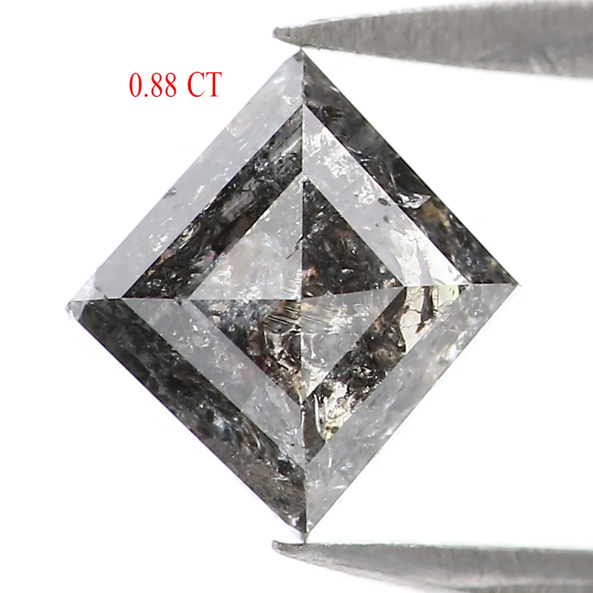 0.88 CT Natural Loose Kite Shape Diamond Salt And Pepper Kite Cut Diamond 7.20 MM Black Grey Color Kite Shape Rose Cut Diamond Q