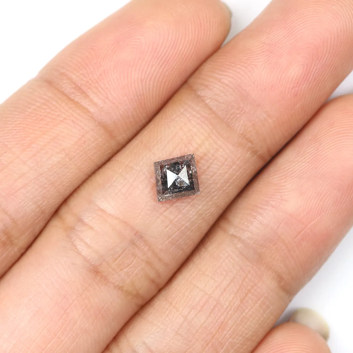 0.88 CT Natural Loose Kite Shape Diamond Salt And Pepper Kite Cut Diamond 7.20 MM Black Grey Color Kite Shape Rose Cut Diamond Q