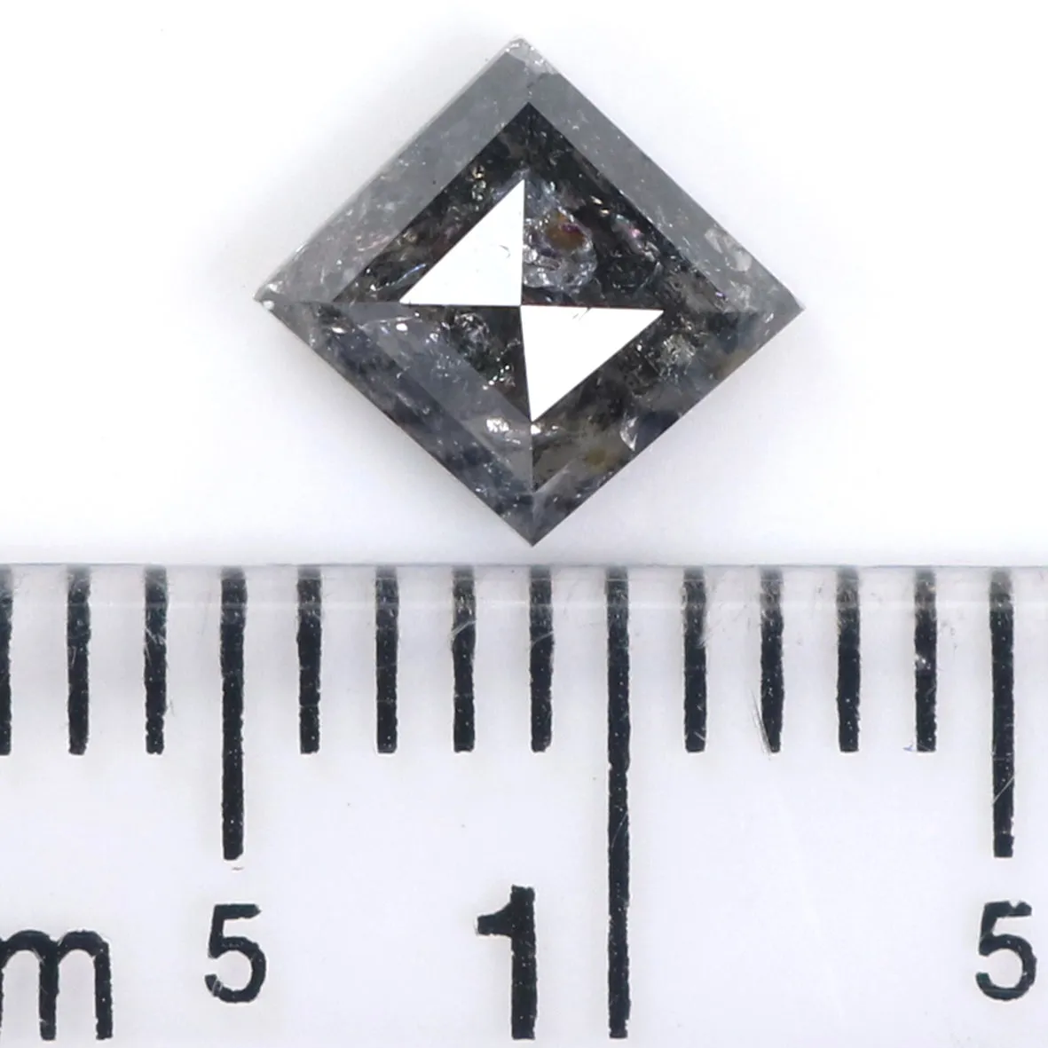 0.88 CT Natural Loose Kite Shape Diamond Salt And Pepper Kite Cut Diamond 7.20 MM Black Grey Color Kite Shape Rose Cut Diamond Q