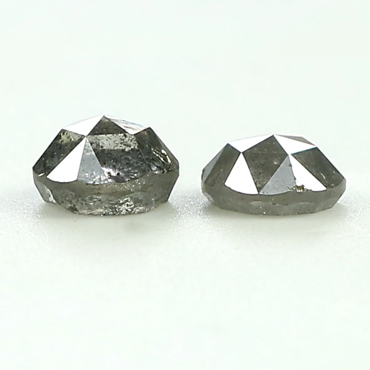 0.95 CT Natural Loose Round Rose Cut Pair Diamond Salt And Pepper Rose Cut Diamond 4.60 MM Natural Black Grey Round Rose Cut Dia