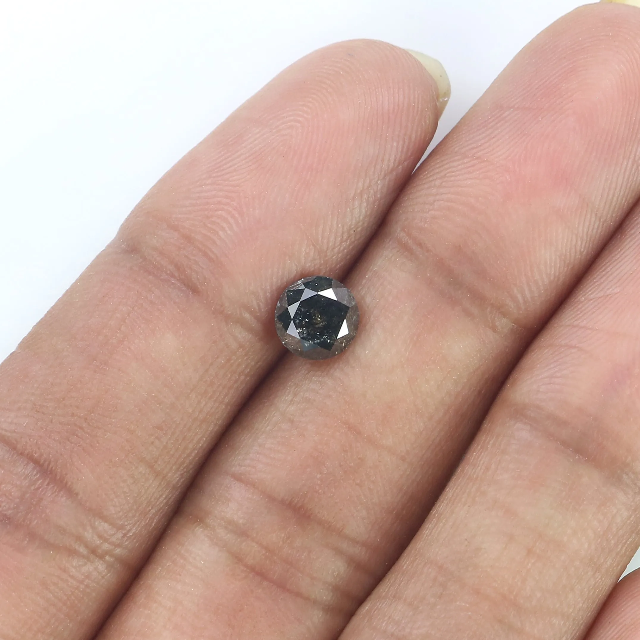 1.02 CT Natural Loose Round Cut Diamond Black Grey Color Round Shape Diamond 5.95 MM Salt And Pepper Round Brilliant Cut Diamond