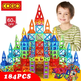 110-184pcs Mini Magnetic Designer Construction Set Plastic Constructor Magnetic Toy Educational Toys For Kids Christmas Gift