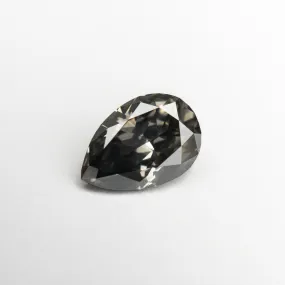 1.11ct 8.32x5.68x3.45mm GIA SI2 Fancy Dark Greenish Grey Pear Brilliant 18741-01