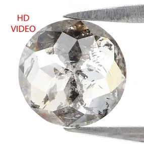 1.14 Ct Natural Loose Round Rose Cut Diamond Black Grey Color Rose Cut Diamond 7.30 MM Natural Loose Salt And Pepper Rose Cut Di