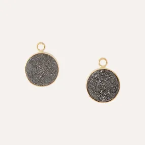 18K Black Druzy Earring Drops