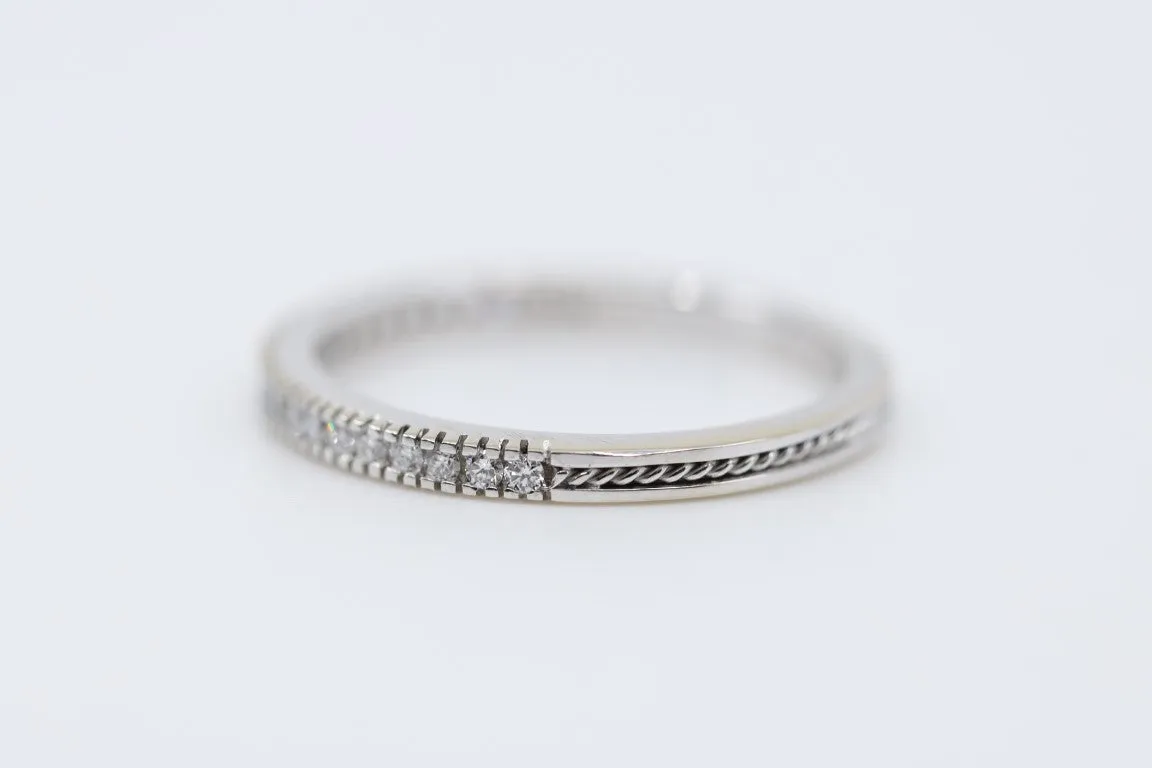 18k White Gold Diamond 0.24ctw Wedding Band Size 8 (2.58g)
