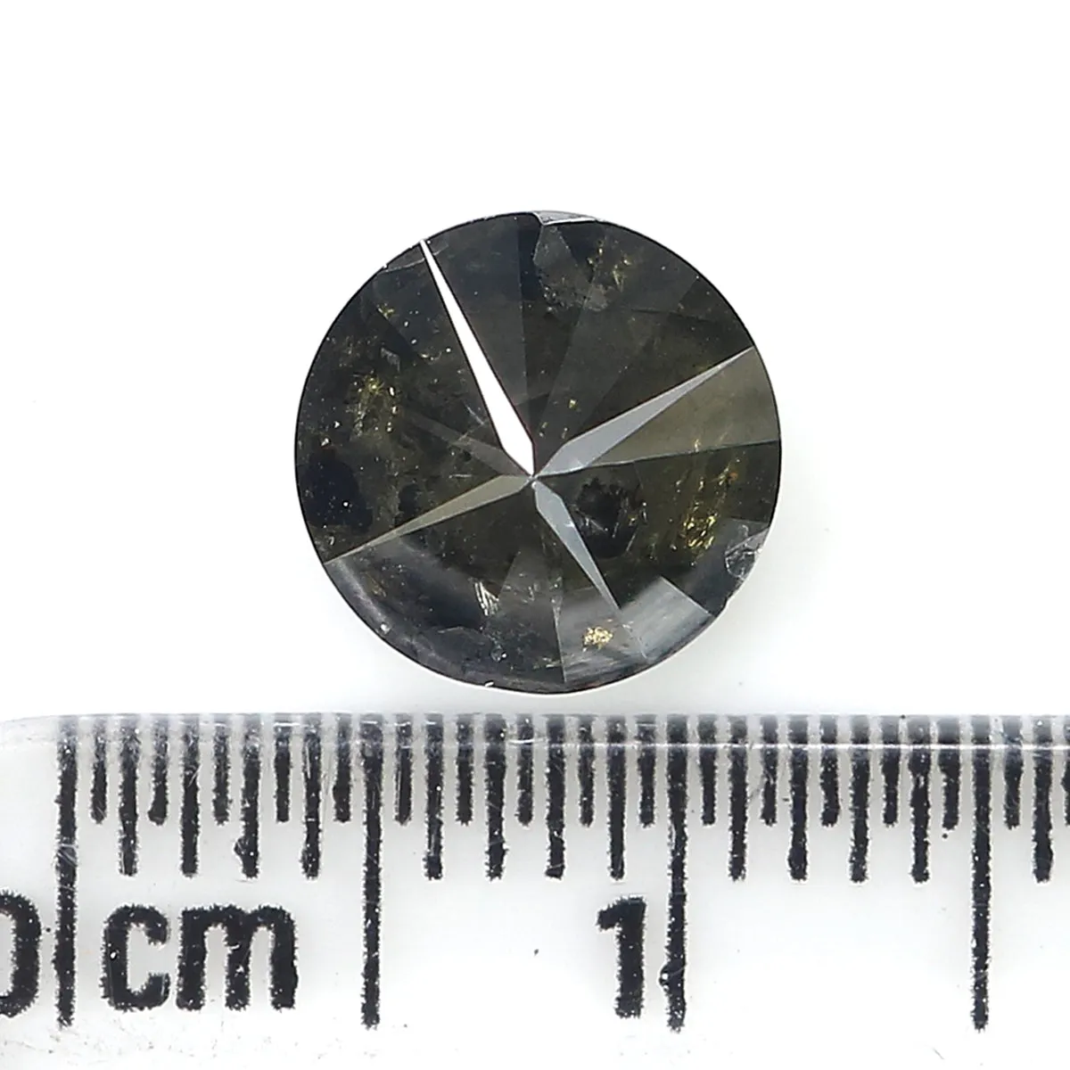 2.10 CT Natural Loose Round Shape Diamond Black Grey Color Round Cut Diamond 7.95 MM Salt And Pepper Round Brilliant Cut Diamond