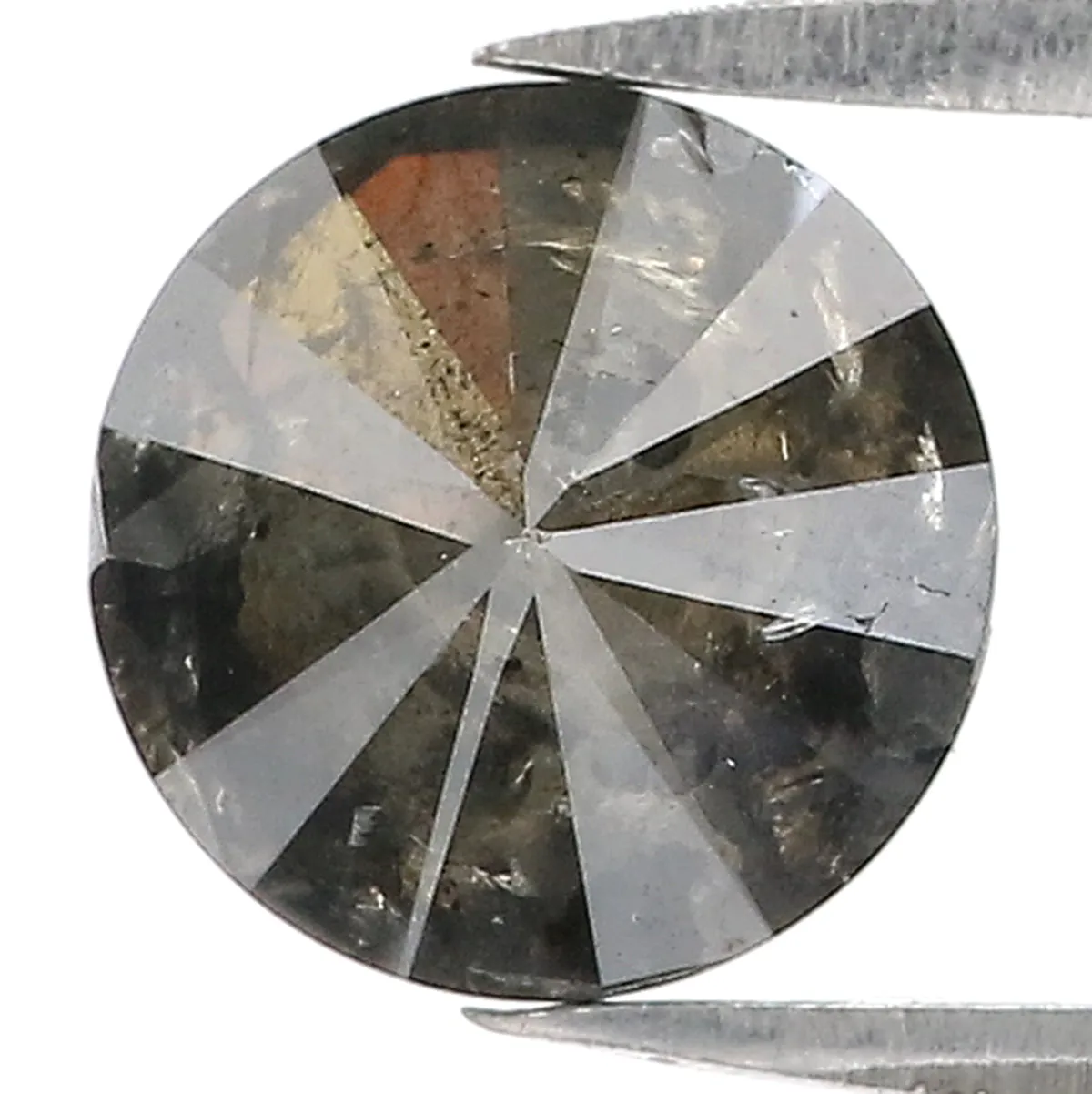 2.10 CT Natural Loose Round Shape Diamond Black Grey Color Round Cut Diamond 7.95 MM Salt And Pepper Round Brilliant Cut Diamond