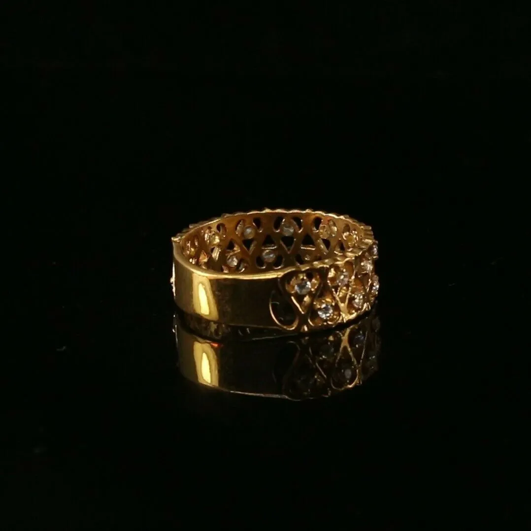 22k Ring Solid Gold ELEGANT Ladies Heart Simple Ring SIZE 7.5 RESIZABLE r2089