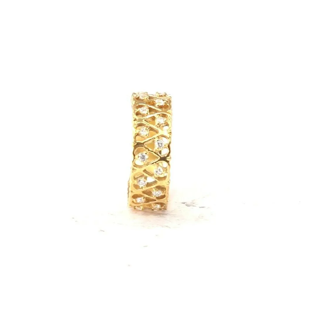 22k Ring Solid Gold ELEGANT Ladies Heart Simple Ring SIZE 7.5 RESIZABLE r2089