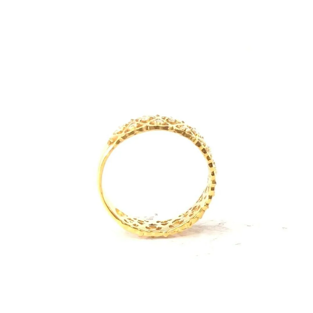 22k Ring Solid Gold ELEGANT Ladies Heart Simple Ring SIZE 7.5 RESIZABLE r2089