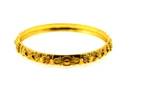 22k Solid Gold Ladies Bangle Classic Antique Pattern Design br137z