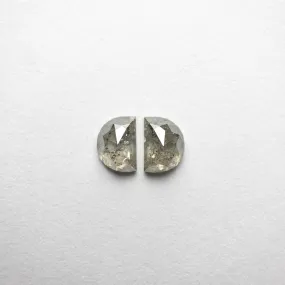 2pc 0.92cttw 5.20x3.69x2.40mm Half Moon Rosecut Matching Pair 18402-06