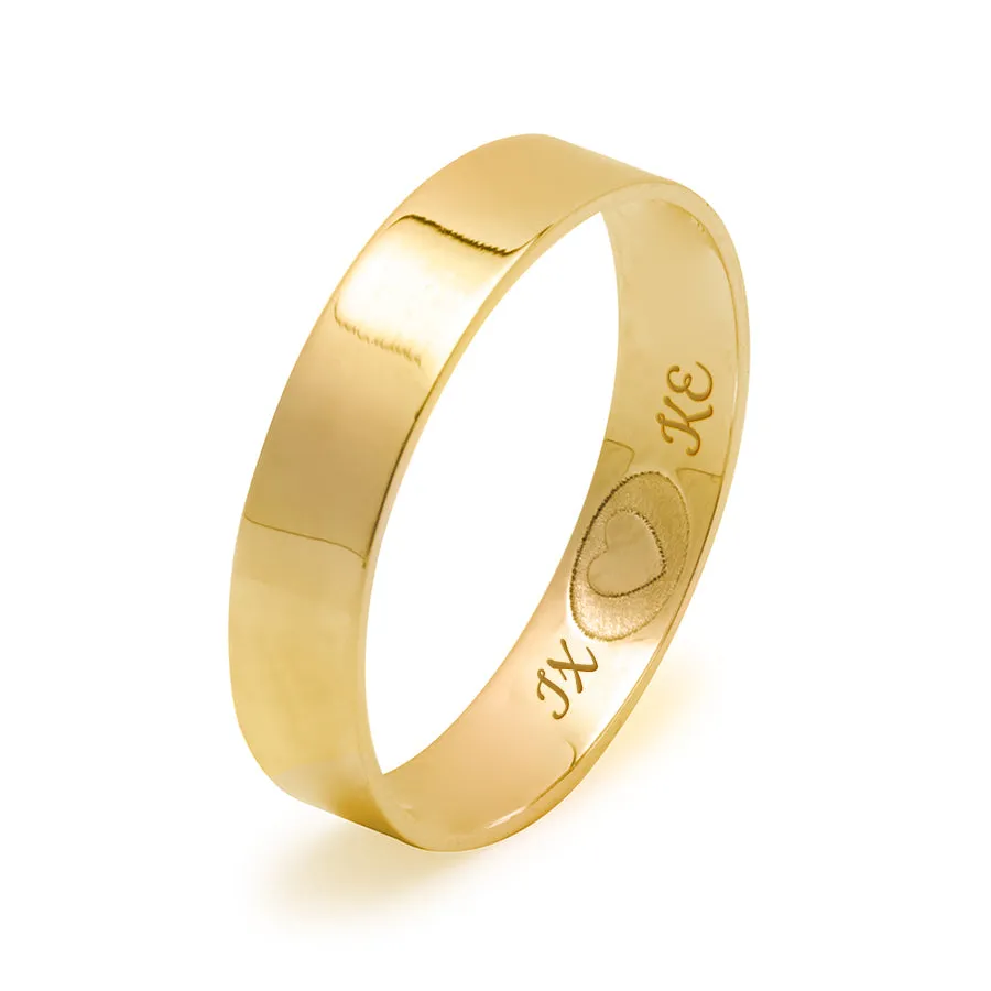 Alianza de Boda Corazón 4mm Oro 9k
