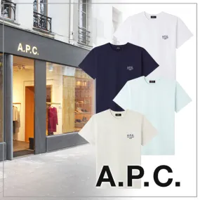 A.P.C.  |Crew Neck Plain Short Sleeves Logo Designers