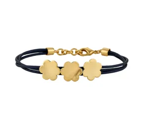 ASHA 14K GOLD DIPPED TRIPLE MAYA BRACELET-NAVY