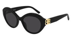 Balenciaga Sunglass Woman Black Gold Grey BB0133S-001