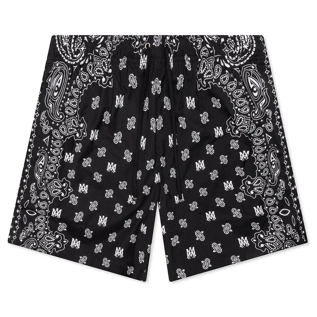 Bandana Paisley Swim Trunk - Black