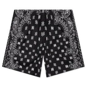 Bandana Paisley Swim Trunk - Black