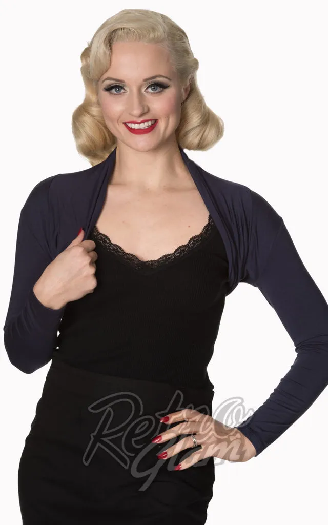 Banned Rockabilly Roxie Bolero in Navy