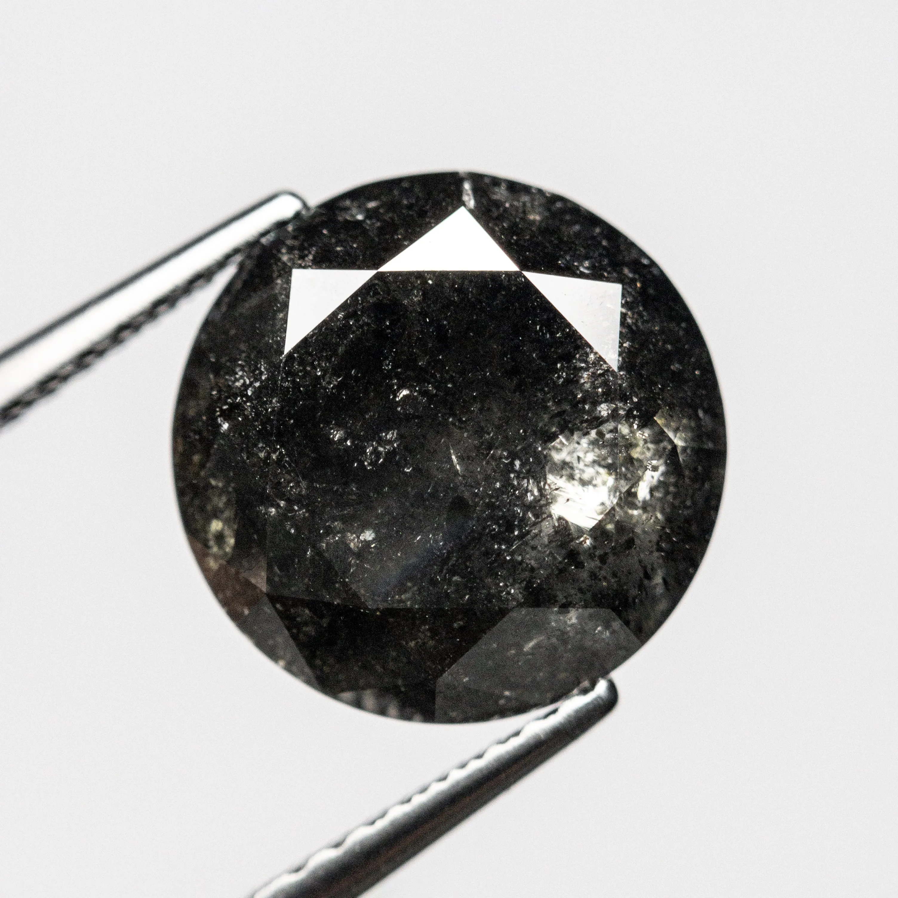 Black Salt and Pepper Brilliant Diamond - 5.26ct Round