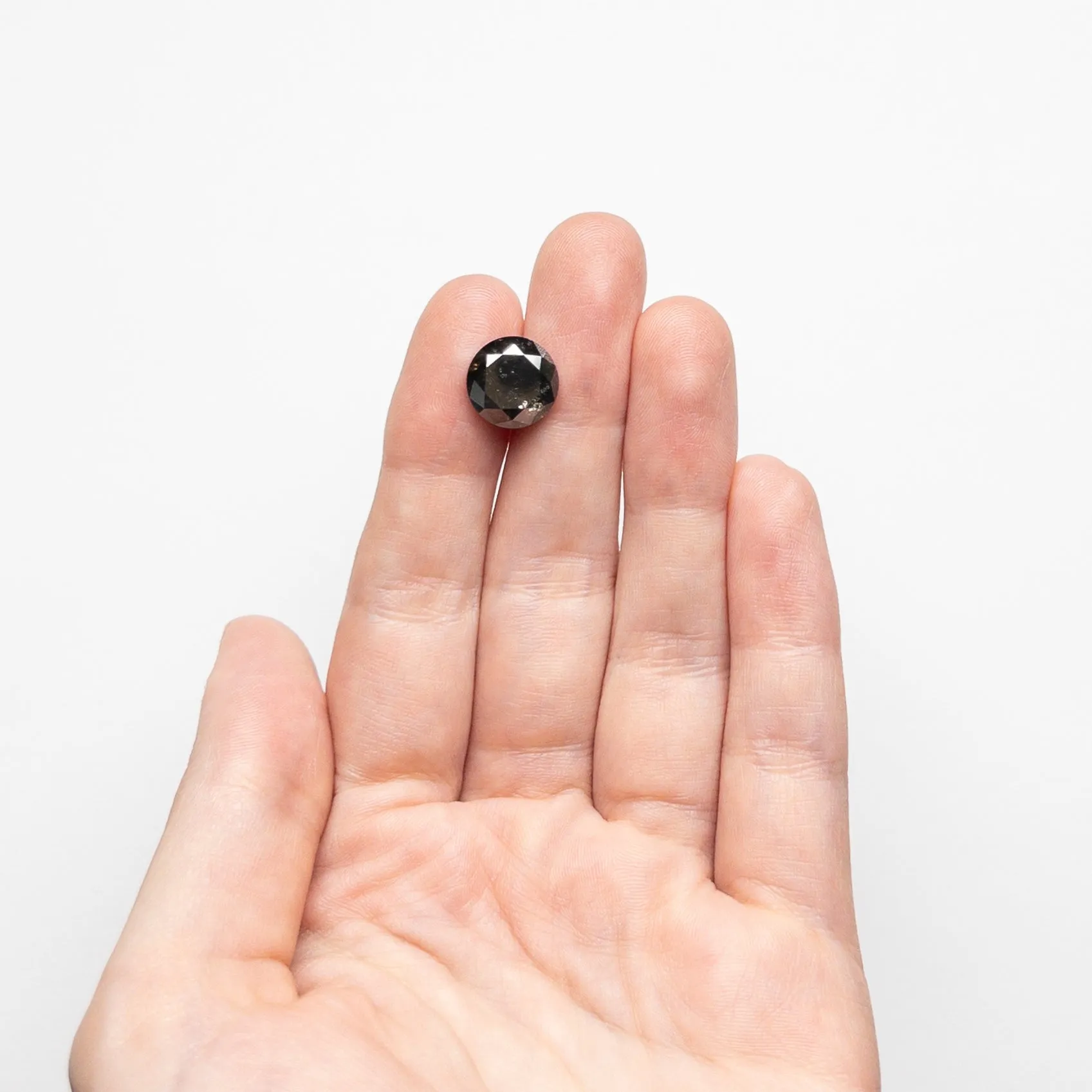 Black Salt and Pepper Brilliant Diamond - 5.26ct Round