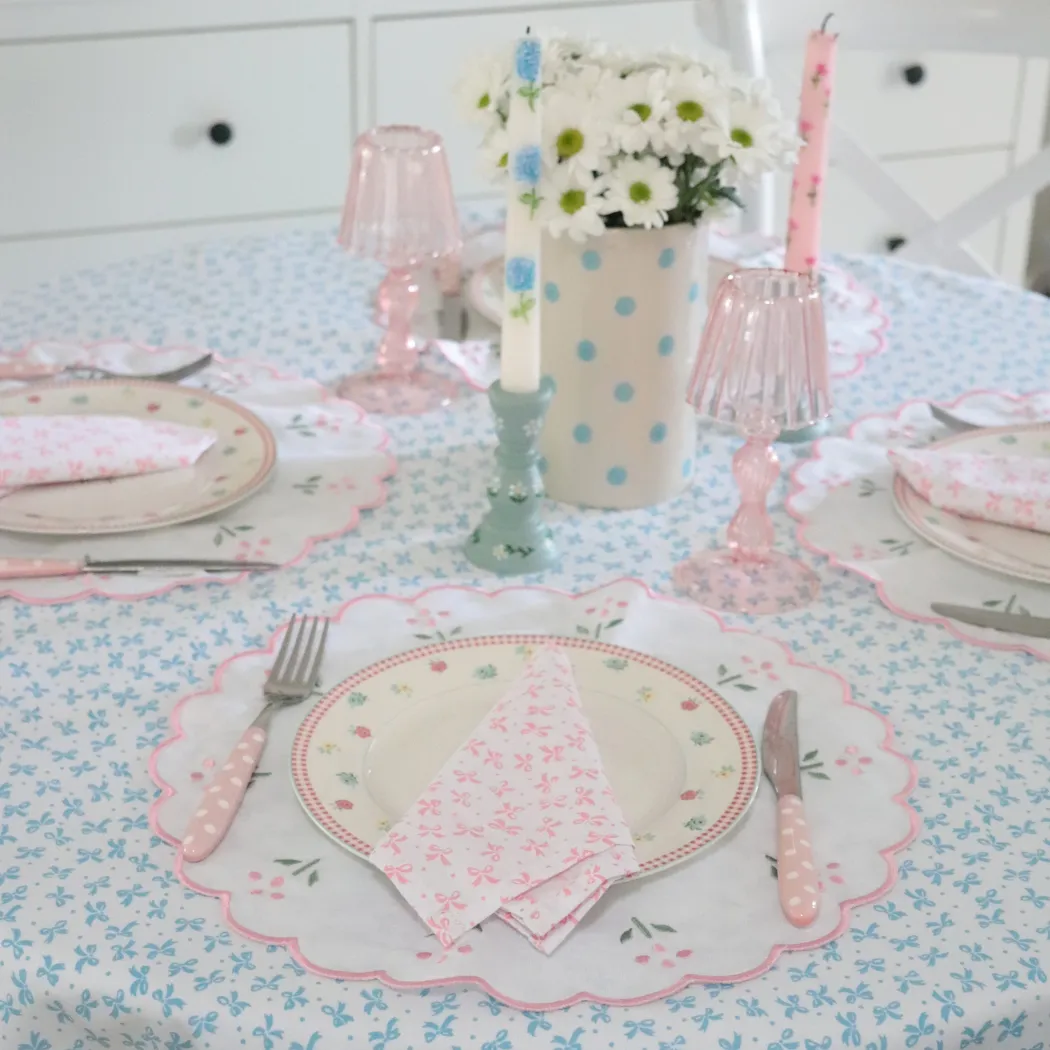 Blue Bow Tablecloth