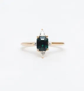 Blue-Green Sapphire Felicity Ring