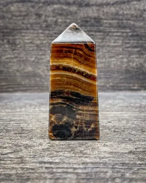 Brown Onyx Tower Carving, 158g