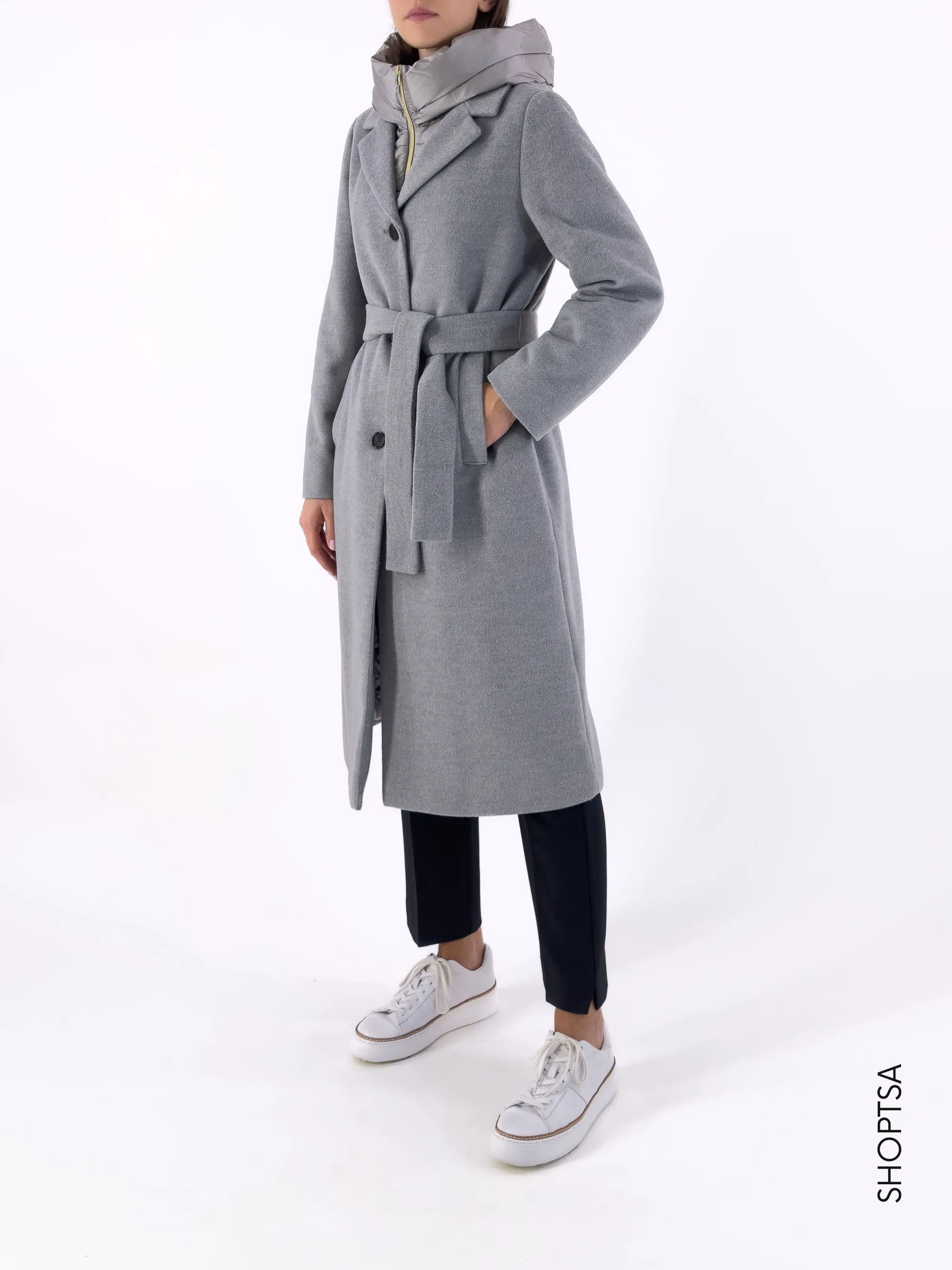 Cappotto grigio con inserto BORBONA - EMME Marella