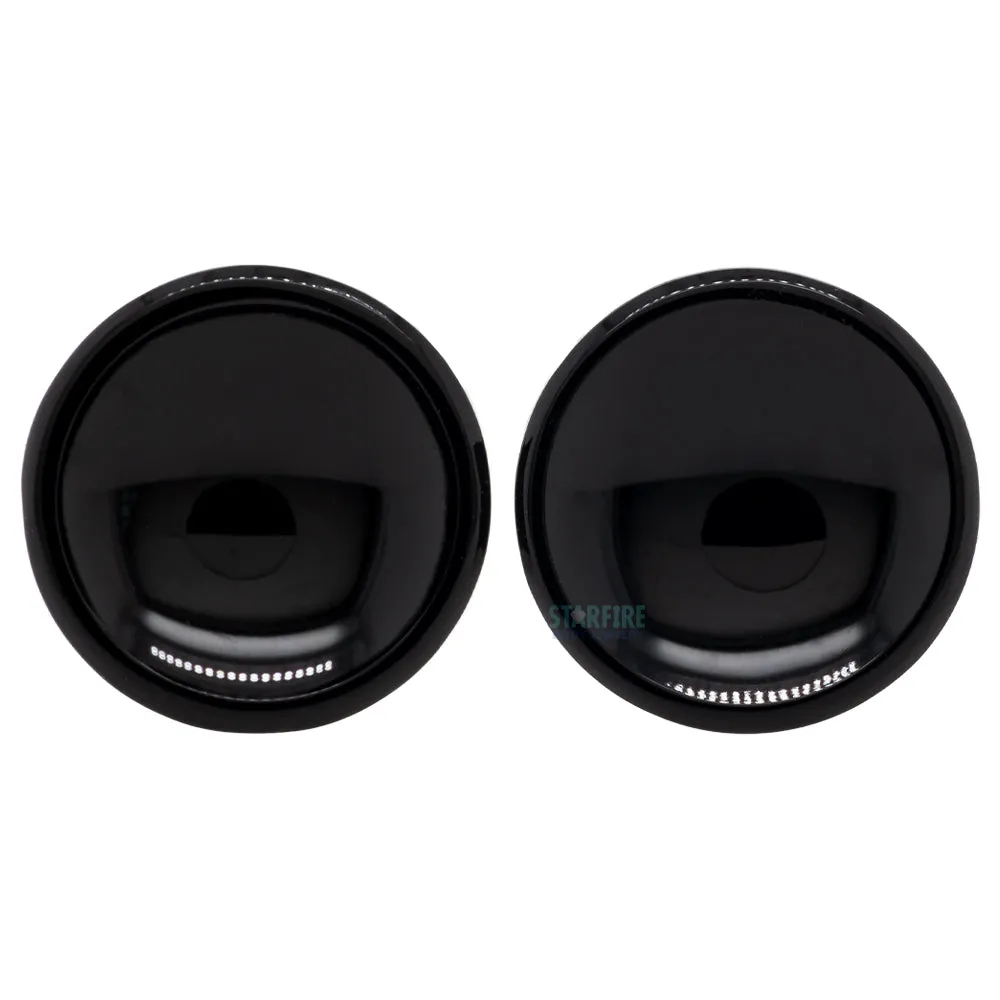 Concave Glass Plugs - Gloss Black