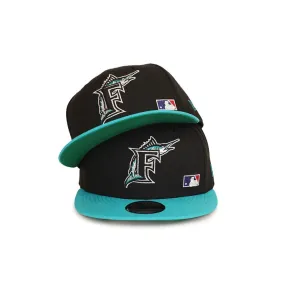 Cooperstown Florida Marlins Retro Green Bottom Teal Letter Arch 9Fifty Snapback | Back Letter Arch 9Fifty Black