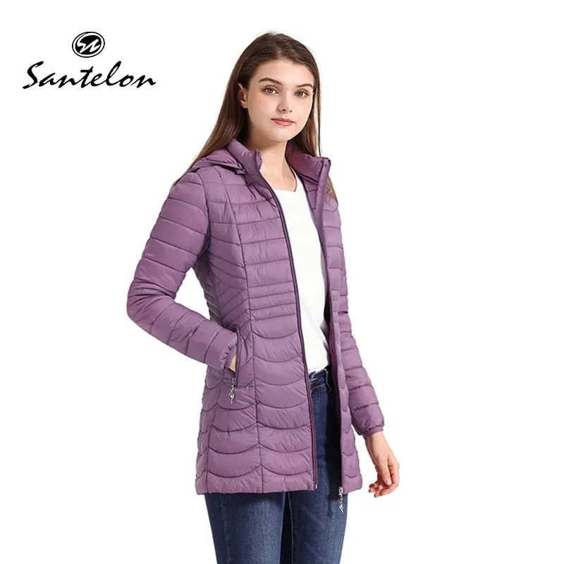 Doudoune synthétique longue & ultralégère avec capuche détachable pour femme SANTELON – S20018