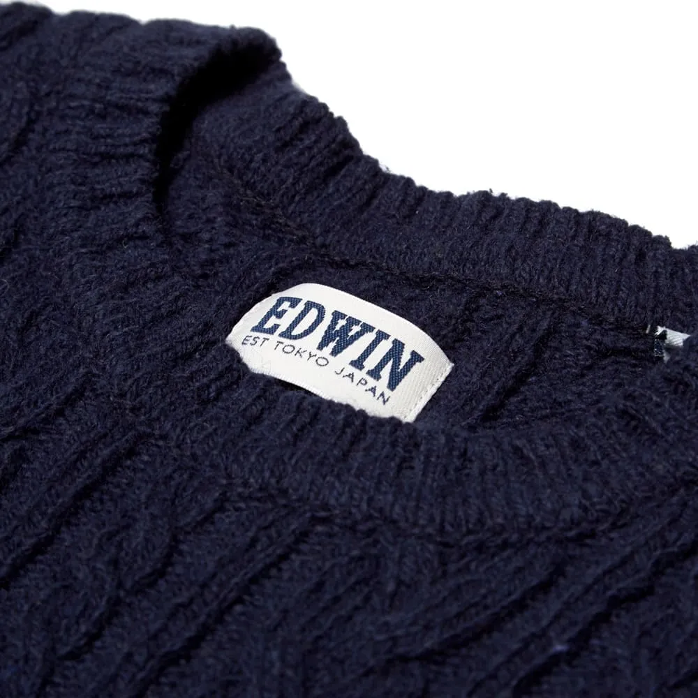 Edwin Oiler Crew Neck SweaterDark Navy