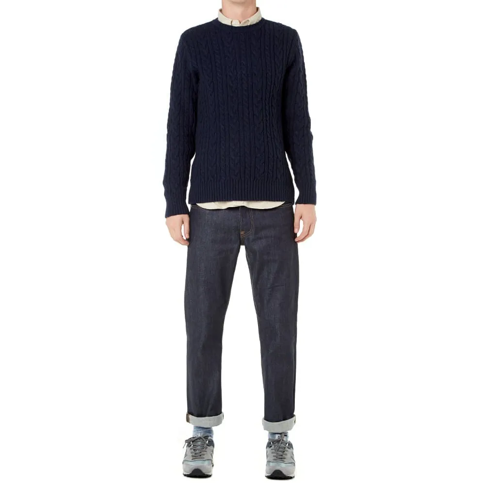 Edwin Oiler Crew Neck SweaterDark Navy