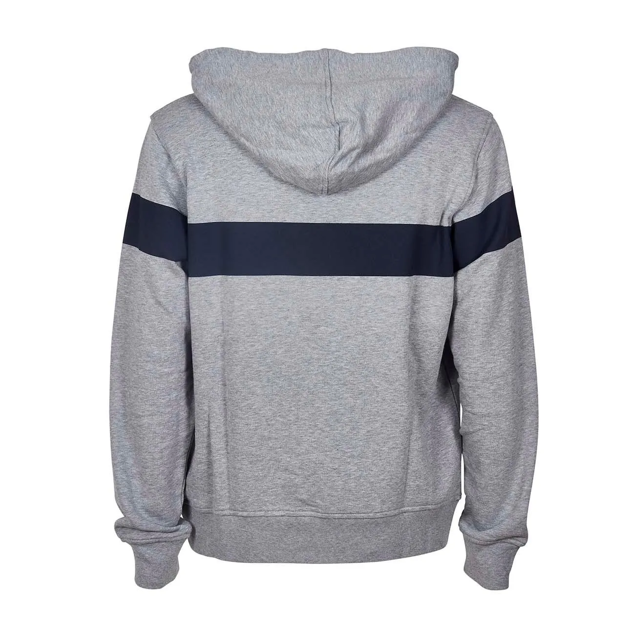 FELPA CHIUSA CON CAPPUCCIO E STRIPE A CONTRASTO Uomo Grigio chiaro Navy