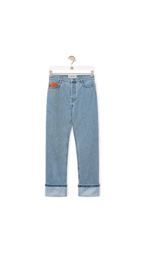 Fisherman Turn-up Jeans In Denim - Light Denim