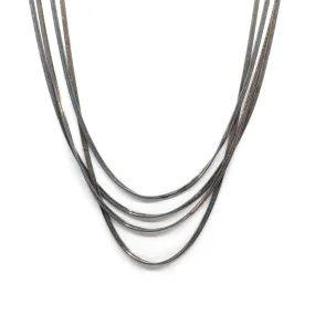 Four Strand Liquid Metal Necklace Gold/Grey