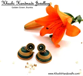 Golden Green Jhumka