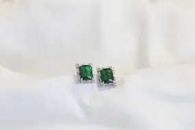 Green CZ Studs