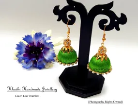 Green Leaf Jhumkas