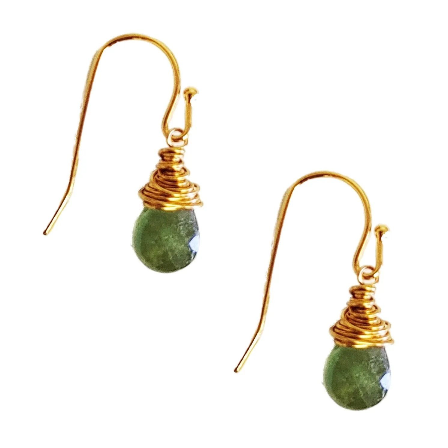 Green Tourmaline Drop Earrings