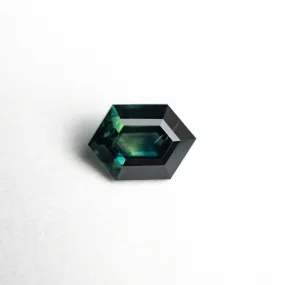 Green/Teal Step Cut Sapphire - 1.18ct Hexagon