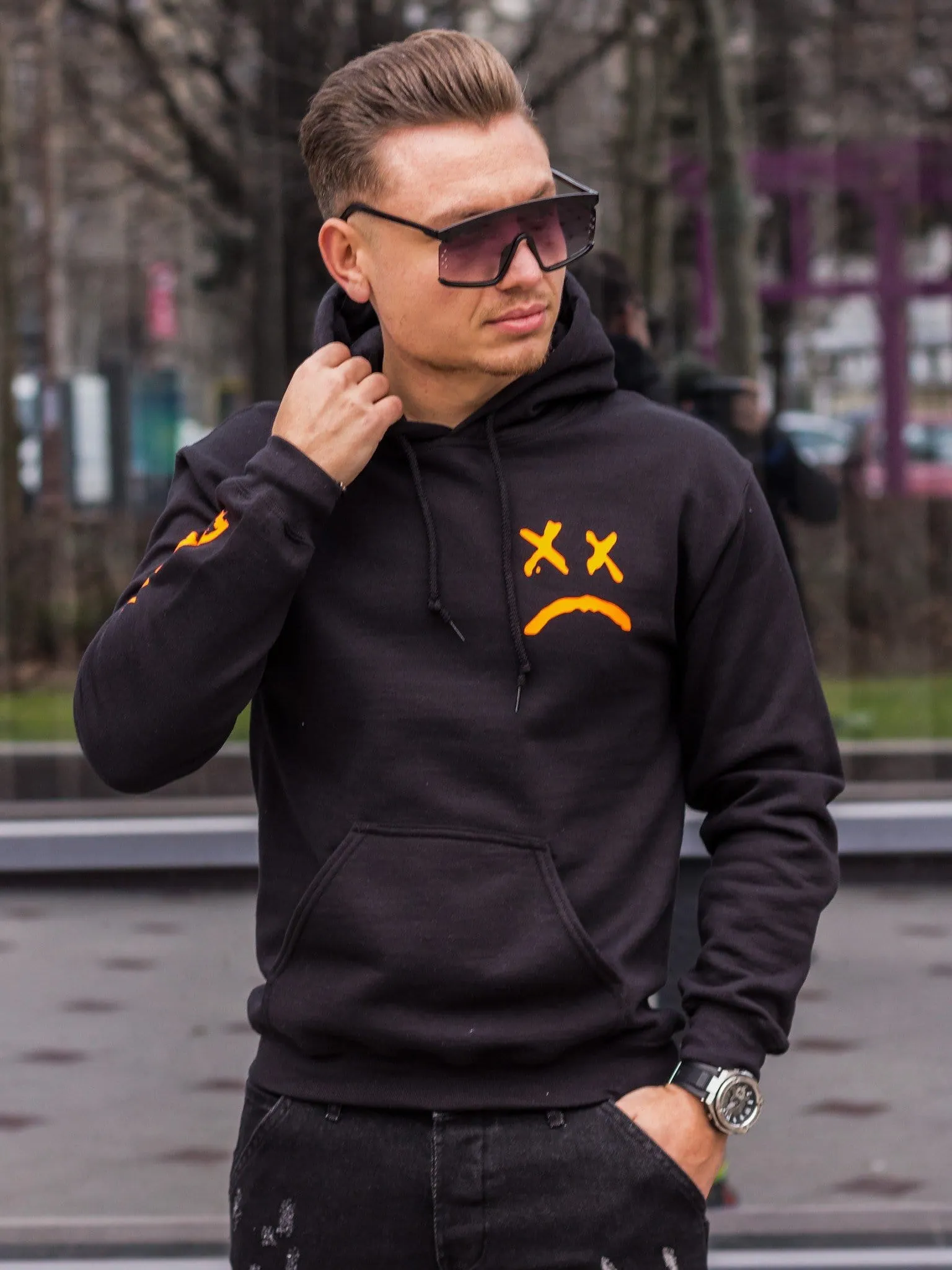 Hanorac Sad Face Black