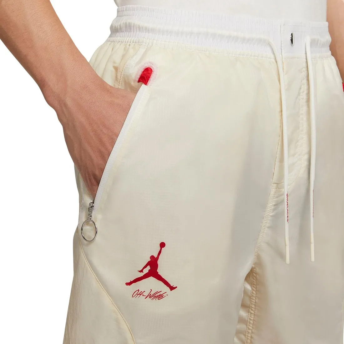 Jordan Men Jordan x Off-Whit Pants (fossil / sail / university red)